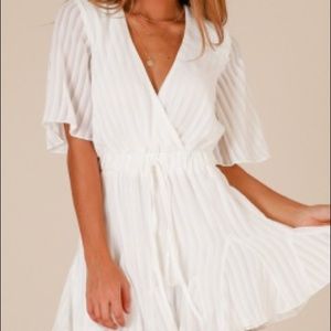 Showpo white playsuit romper short sleeve
